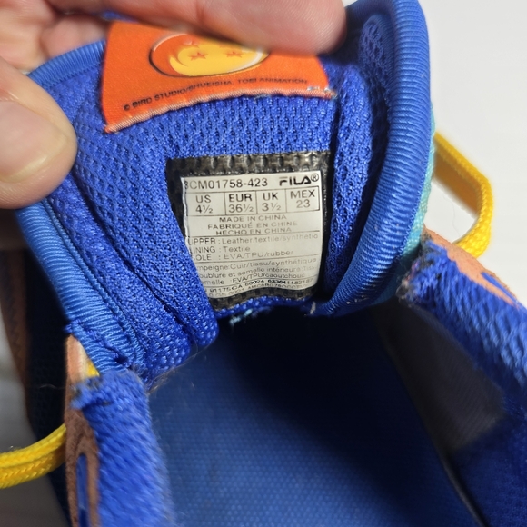 Fila Dragon Ball Super‎ Sneakers Renno X Goku Size 4.5 US Pre-Owned - Picture 6 of 7